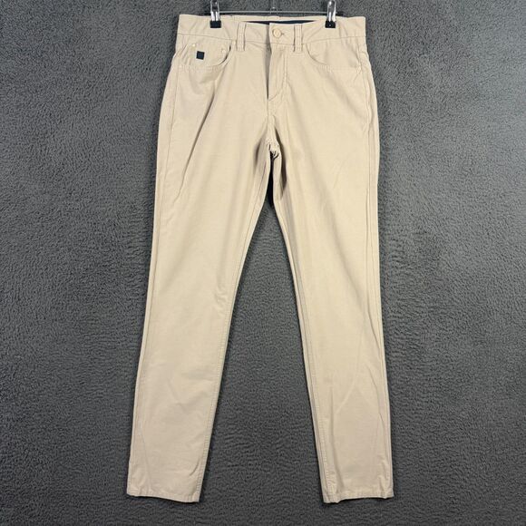 Vineyard Vines Pants Mens 30x32 Beige Tan On The Go Performance Slim Fit Stretch - Picture 1 of 16